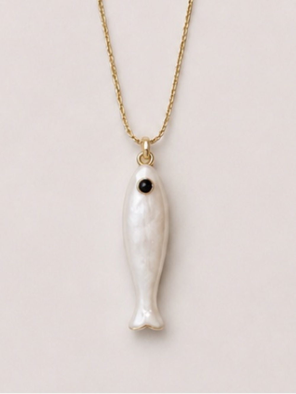 New! Coastal White Sardine Fish Gold Necklace NWOT 1022
